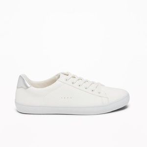 Old Navy Faux Leather Sneakers in Bright White